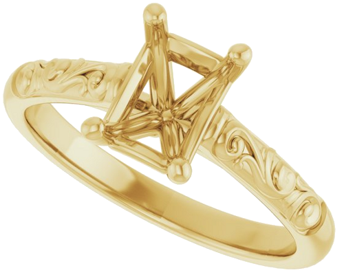 Sužadėtuvių Žiedas „Solitaire“ 585 Geltonojo Aukso Emerald 7mm x 5mm (4)