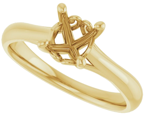 Sužadėtuvių Žiedas „Solitaire“ 585 Geltonojo Aukso Round 6.5mm (5)