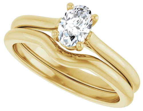 14K Yellow 6x4 mm Oval Solitaire Engagement Ring Mounting (10)