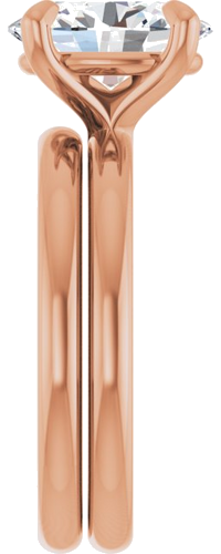 14K Rose  10x8 mm Oval Solitaire Engagement Ring Mounting (9)