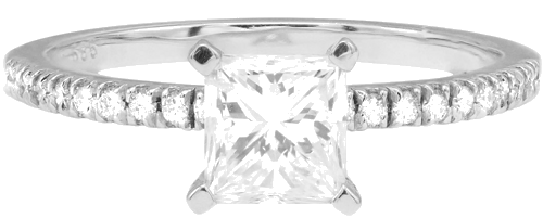 Baltā zelta saderināšanās gredzens ar dabīgo dimantu (2)