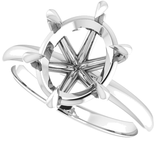 14K White 11x9 mm Oval Solitaire Engagement Ring Mounting (5)