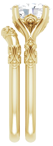 14K Yellow 8x6 mm Oval Solitaire Engagement Ring Mounting (9)