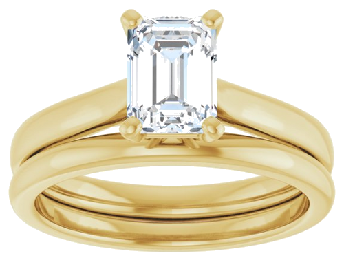 Sužadėtuvių Žiedas „Solitaire“ 585 Geltonojo Aukso Emerald 7mm x 5mm (8)