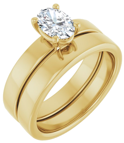 14K Yellow 7x5 mm Oval Solitaire Engagement Ring Mounting (6)