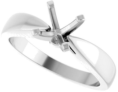 Sužadėtuvių Žiedas „Solitaire“ 585 Baltojo Aukso Round 6.5mm (5)