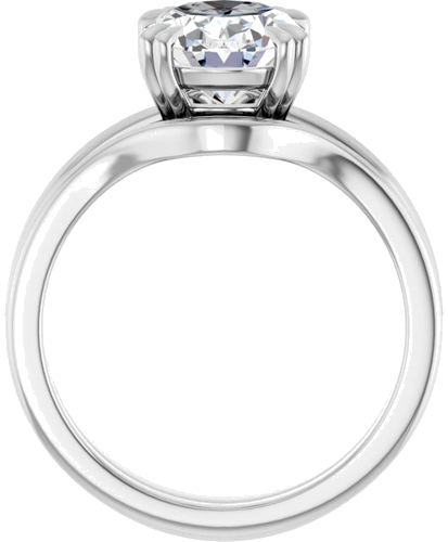 Sužadėtuvių Žiedas „Solitaire“ 585 Baltojo Aukso Oval 10mm x 8mm (7)