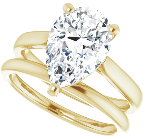 14K Yellow 12x8 mm Pear Engagement Ring Mounting (10)