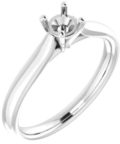 14K White 4.4 mm Round Engagement Ring Mounting (1)