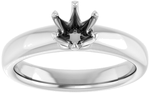 14K White 5.5 mm Round Engagement Ring Mounting (3)