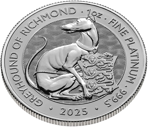 2025 Didžioji Britanija Karališkieji Tiudorų žvėrys: Ričmondo Kurtas 1 oz platininė moneta (4)