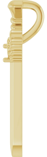 Pakabukas „Accented Dagger“ 585 Geltonojo Aukso Round 2mm (3)