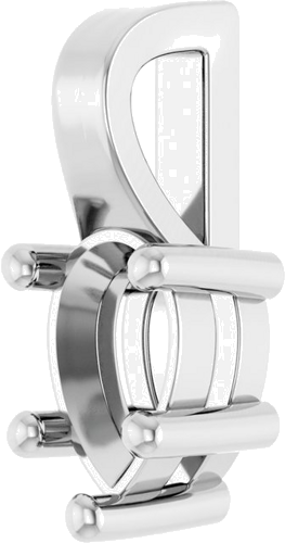 14K White 6x4 mm Pear Pendant Mounting (2)
