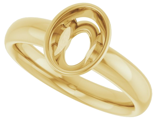 14K Yellow 8x6 mm Oval Engagement Ring Mounting (5)