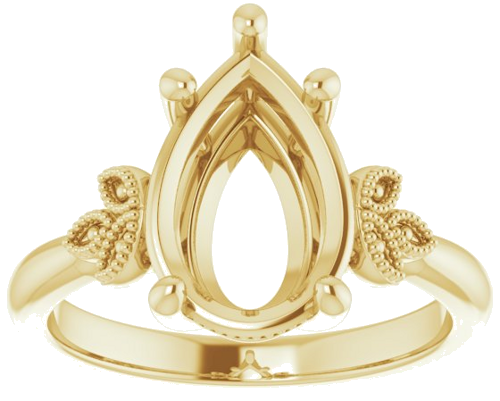 Sužadėtuvių Žiedas „Solitaire“ 585 Geltonojo Aukso Pear Shape 12mm x 8mm (3)