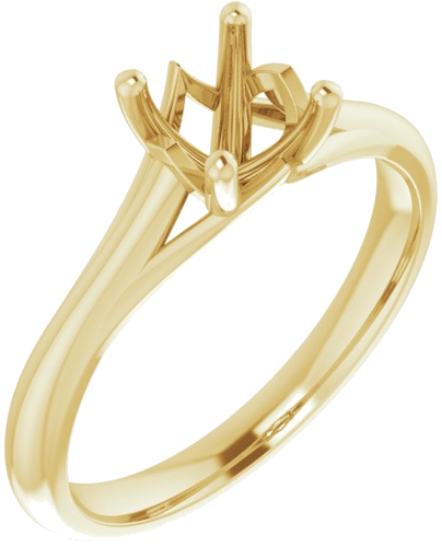 Sužadėtuvių Žiedas „Solitaire“ 585 Geltonojo Aukso Round 6mm (1)