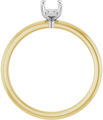 14K Yellow White 6 x 4 mm Emerald Engagement Ring Mounting (2)
