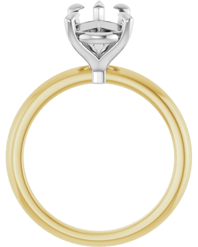 14K Yellow White 12x8 mm Pear Solitaire Engagement Ring Mounting (2)