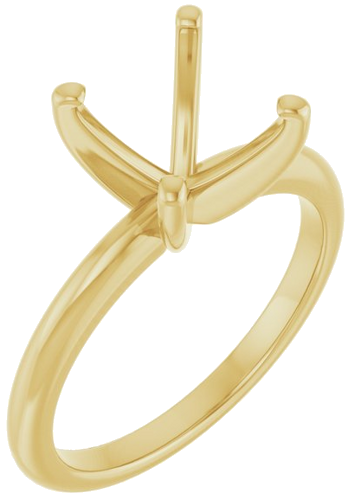 14K Yellow  7 mm Square Solitaire Engagement Ring Mounting (1)