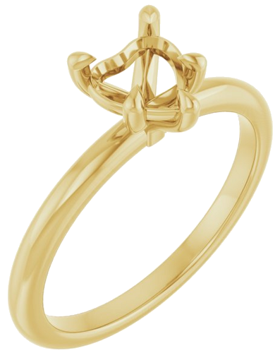 14K Yellow 6x6 mm Heart Solitaire Engagement Ring Mounting (1)