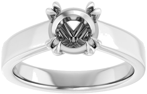 Sužadėtuvių Žiedas „Solitaire“ 585 Baltojo Aukso Round 7mm (3)