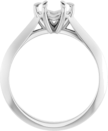 14K White 6.5 mm Round Solitaire Engagement Ring Mounting (2)