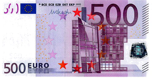 2002 gada 500 eiro banknote PMG GEM UNC 65 (1)