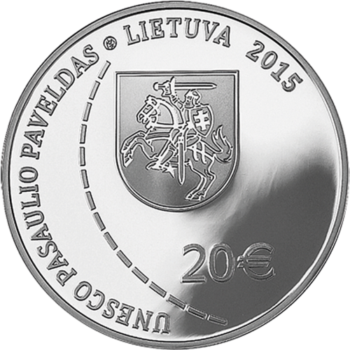2015 Дуга Струве Литва 20 евро серебряная монета (2)