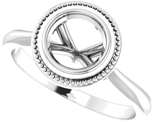 Sužadėtuvių Žiedas „Bezel-Set“ 585 Baltojo Aukso Round 6.5mm (5)