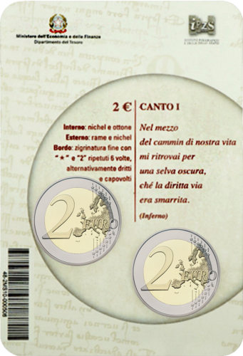 2015 Italy Dante Aligheri 2 euro BU coin (2)