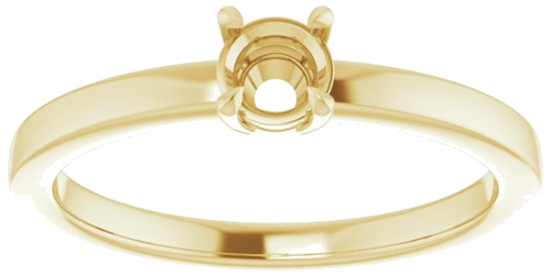 14K Yellow 4.1 mm Round Solitaire Engagement Ring Mounting (3)