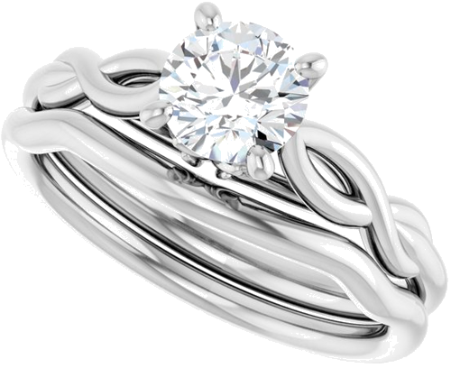 Sužadėtuvių Žiedas „Solitaire“ 585 Baltojo Aukso Round 5.8mm (10)