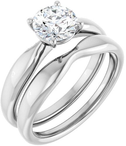 14K White  6.5 mm Round Solitaire Engagement Ring Mounting (6)