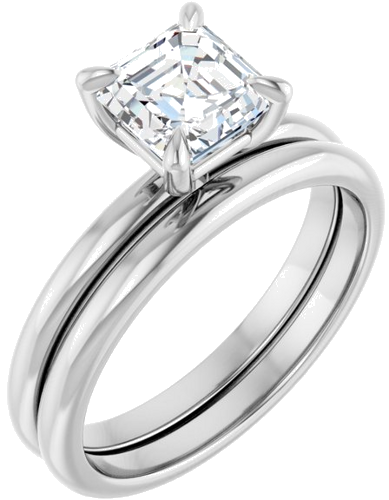 Sužadėtuvių Žiedas „Solitaire“ 585 Baltojo Aukso Asscher 6mm (6)
