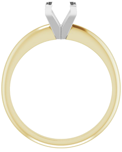 14K Yellow White 5 mm Square V-End 4-Prong Engagement Ring Mounting (2)