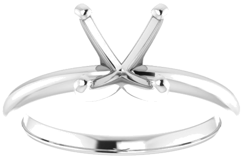 14K White  6 mm Square Solitaire Engagement Ring Mounting (3)