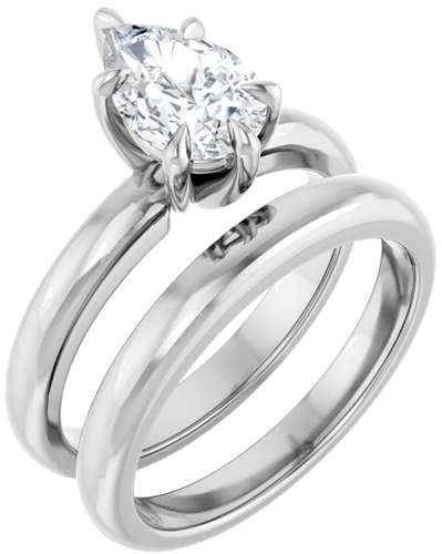 Sužadėtuvių Žiedas „Solitaire“ 585 Baltojo Aukso Pear Shape 9mm x 6mm (6)