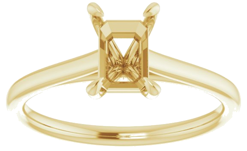 14K Yellow  7x5 mm Emerald Solitaire Engagement Ring Mounting (3)