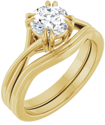 14K Yellow 6.5 mm Round Solitaire Engagement Ring Mounting (6)