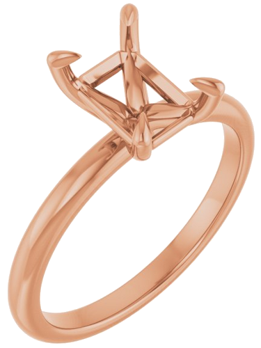 Sužadėtuvių Žiedas „Solitaire“ 585 Rožinis Aukso Emerald 8mm x 6mm (1)