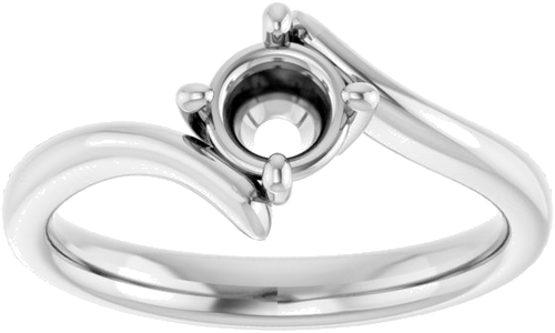 14K White  5.2 mm Round Solitaire Engagement Ring Mounting (3)