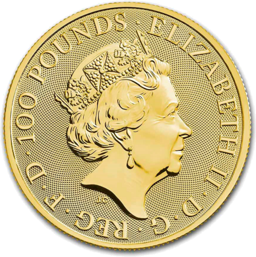 1 oz Anglijos Liūtas (Tudor) 2022 Didžioji Britanija Auksinė moneta (2)