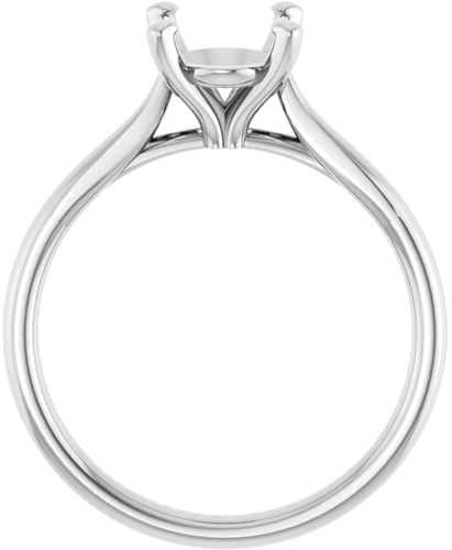 14K White 9x7 mm Oval Engagement Ring Mounting (2)