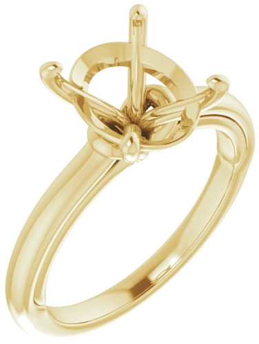 14K Yellow  11x9 mm Oval Solitaire Engagement Ring Mounting (1)