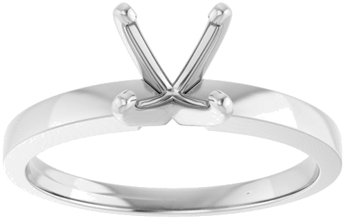 Sužadėtuvių Žiedas „Solitaire“ 585 Baltojo Aukso Round 6mm x 6.6mm (3)