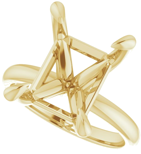 Sužadėtuvių Žiedas „Solitaire“ 585 Geltonojo Aukso Emerald 12mm x 10mm (5)