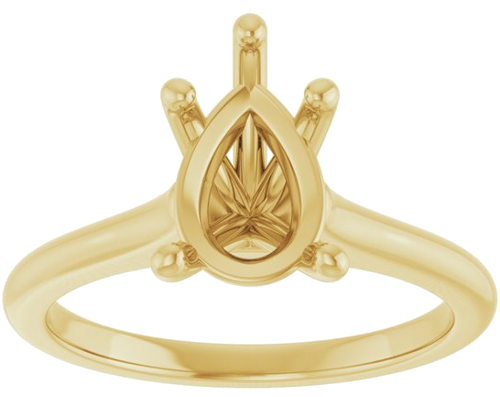 Sužadėtuvių Žiedas „Solitaire“ 750 Geltonojo Aukso Pear Shape 10mm x 7mm (3)