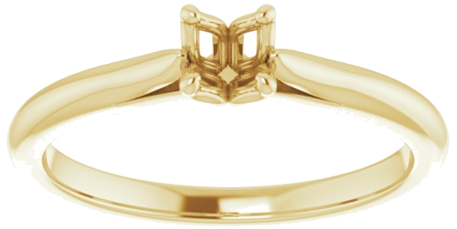 14K Yellow  4.1 mm Round Solitaire Engagement Ring Mounting (3)