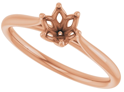 Sužadėtuvių Žiedas „Solitaire“ 585 Rožinis Aukso Round 5.2mm (5)