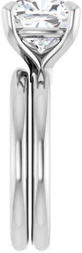 14K White 9x9 mm Cushion Solitaire Engagement Ring Mounting (9)